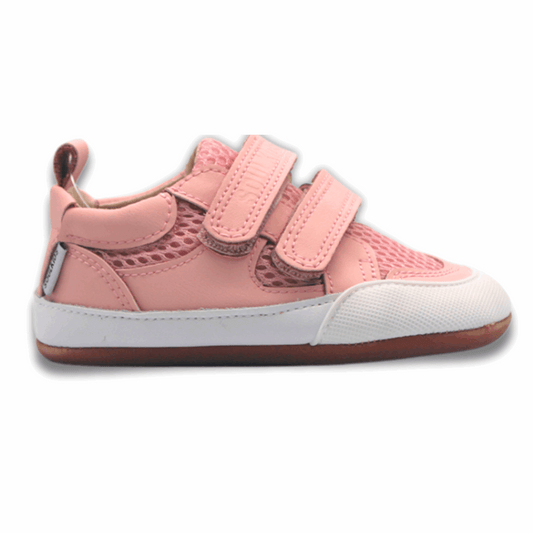 Zapatilla Ergonomica Pioneros Mesh Color Rosado Peach vista lateral