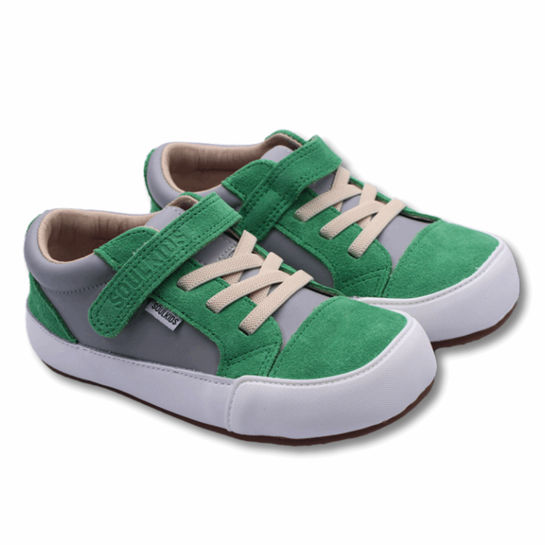 Zapatilla Ergonómica Oasis 2 - gris y verde - frontal 