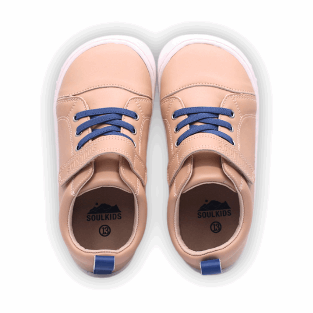 zapatillas infantiles ergonomicas barefoot Aconcagua 2 vegan cafe capuccino vista desde arriba