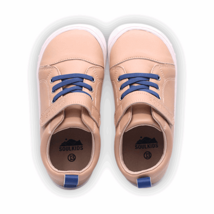 zapatillas infantiles ergonomicas barefoot Aconcagua 2 vegan cafe capuccino vista desde arriba