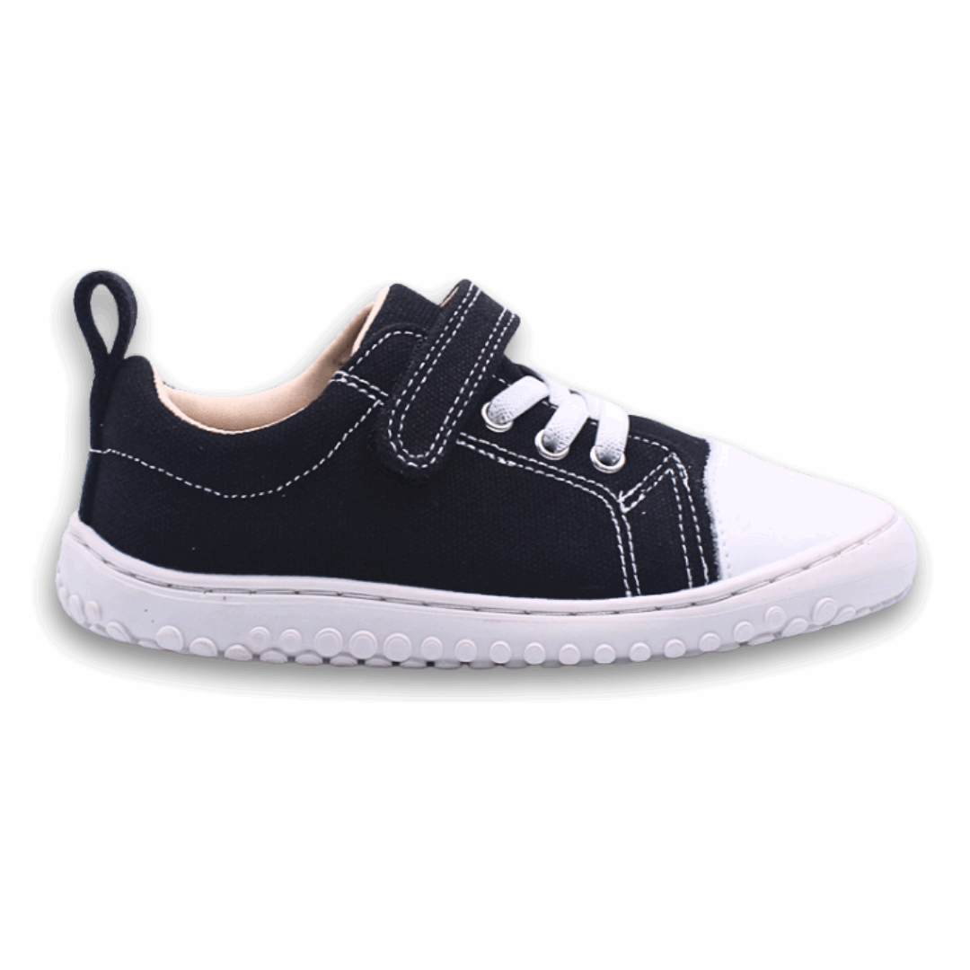 Zapatilla Ergonomica barefoot aconcagua 2 lona Negra para niños unisex vista lateral