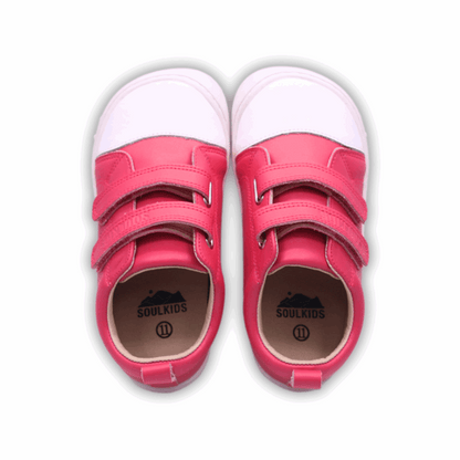 Zapatilla Ergonómica Aconcagua Color frambuesa vista ambos pies desde arriba