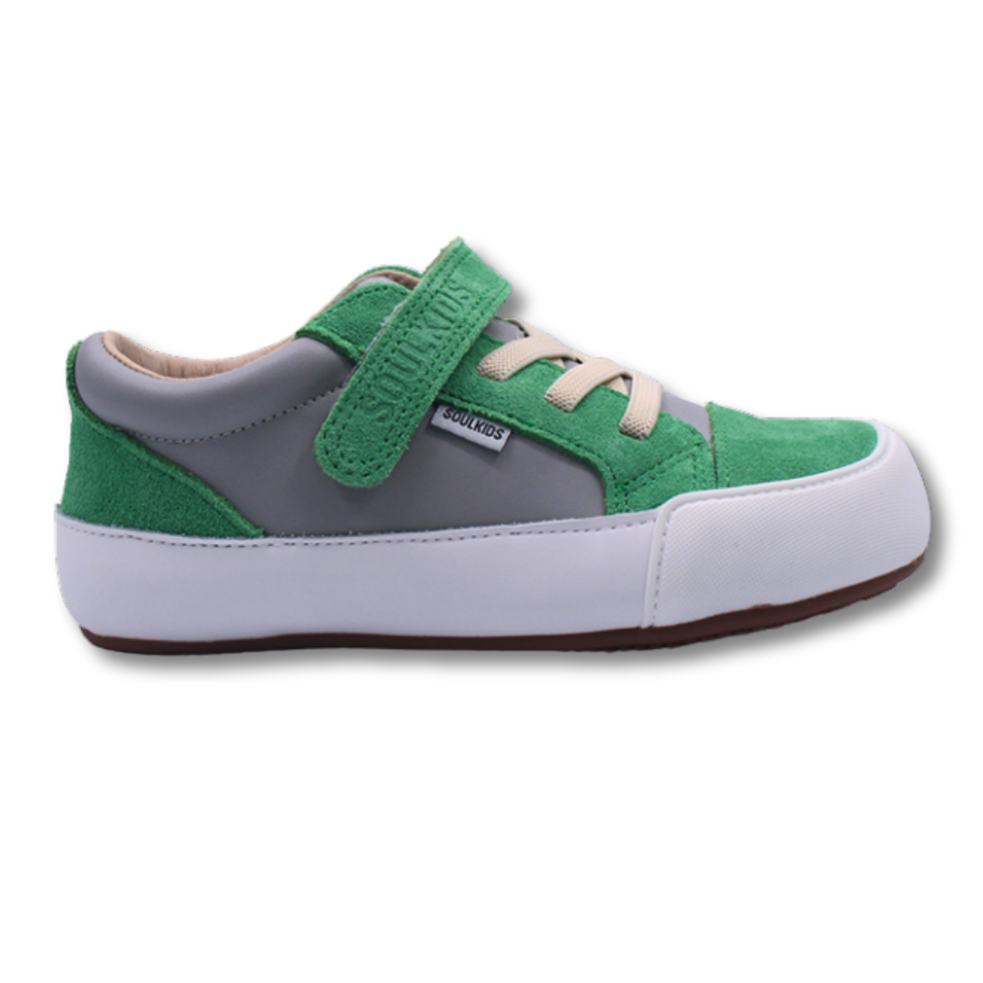 Zapatilla Ergonómica Oasis 2 - gris y verde - lateral 