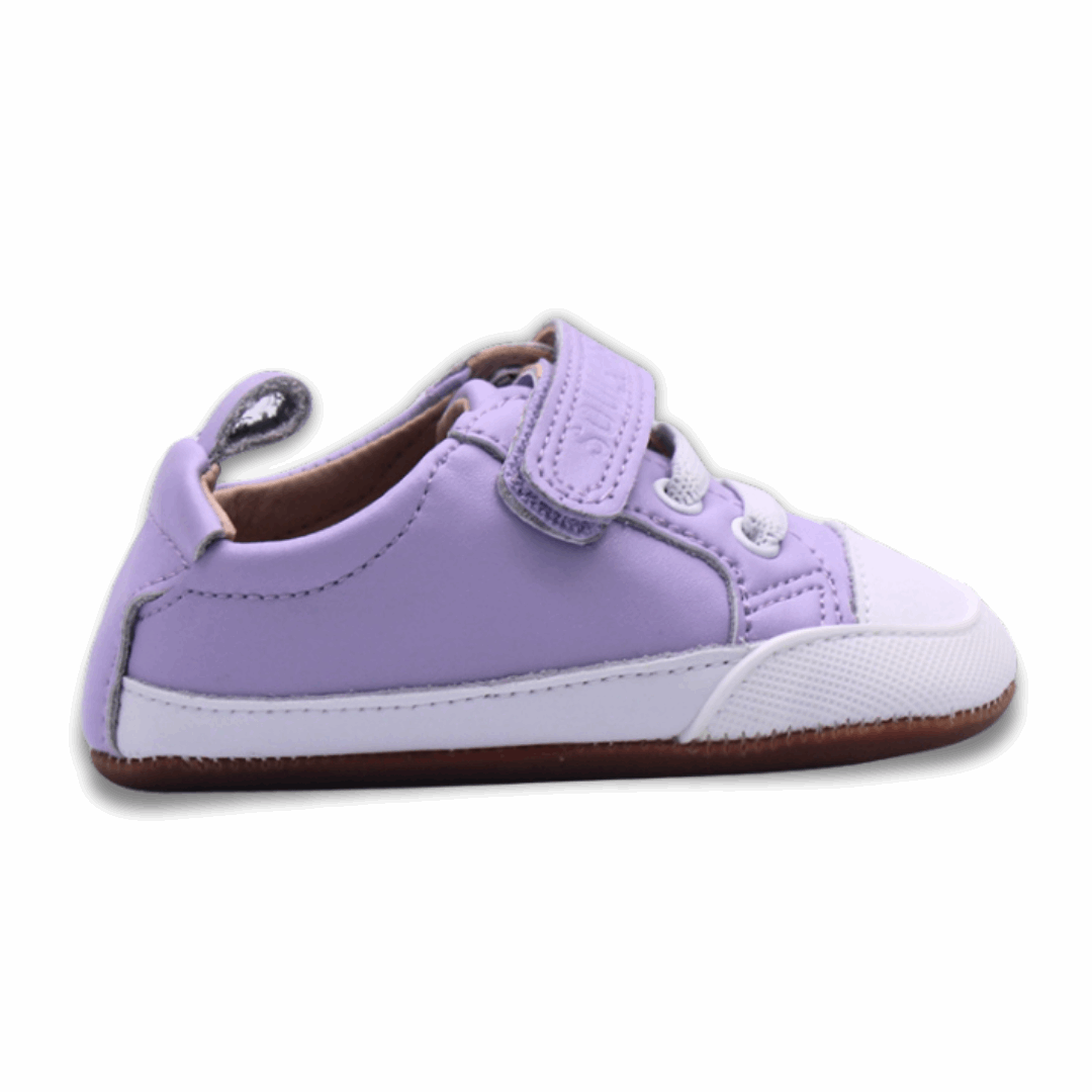 Zapatilla ergonómica barefoot Pioneros Lavanda para niñas vista lateral