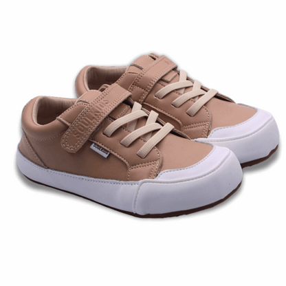 Zapatilla ergonomica Barefoot Oasis 2 vegan cafe capuccino vista lateral ambos pies