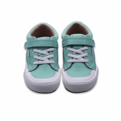 Zapatilla ergonomica Barefoot Oasis 2 vegan verde menta vista ambos pies desde arriba