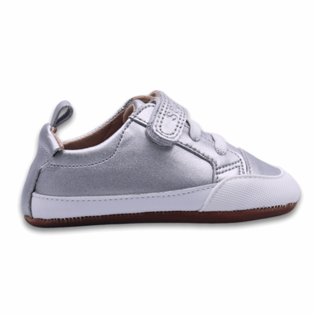 Zapatilla Ergonómica Pioneros (Vegan) - Plateado Metalico vista lateral